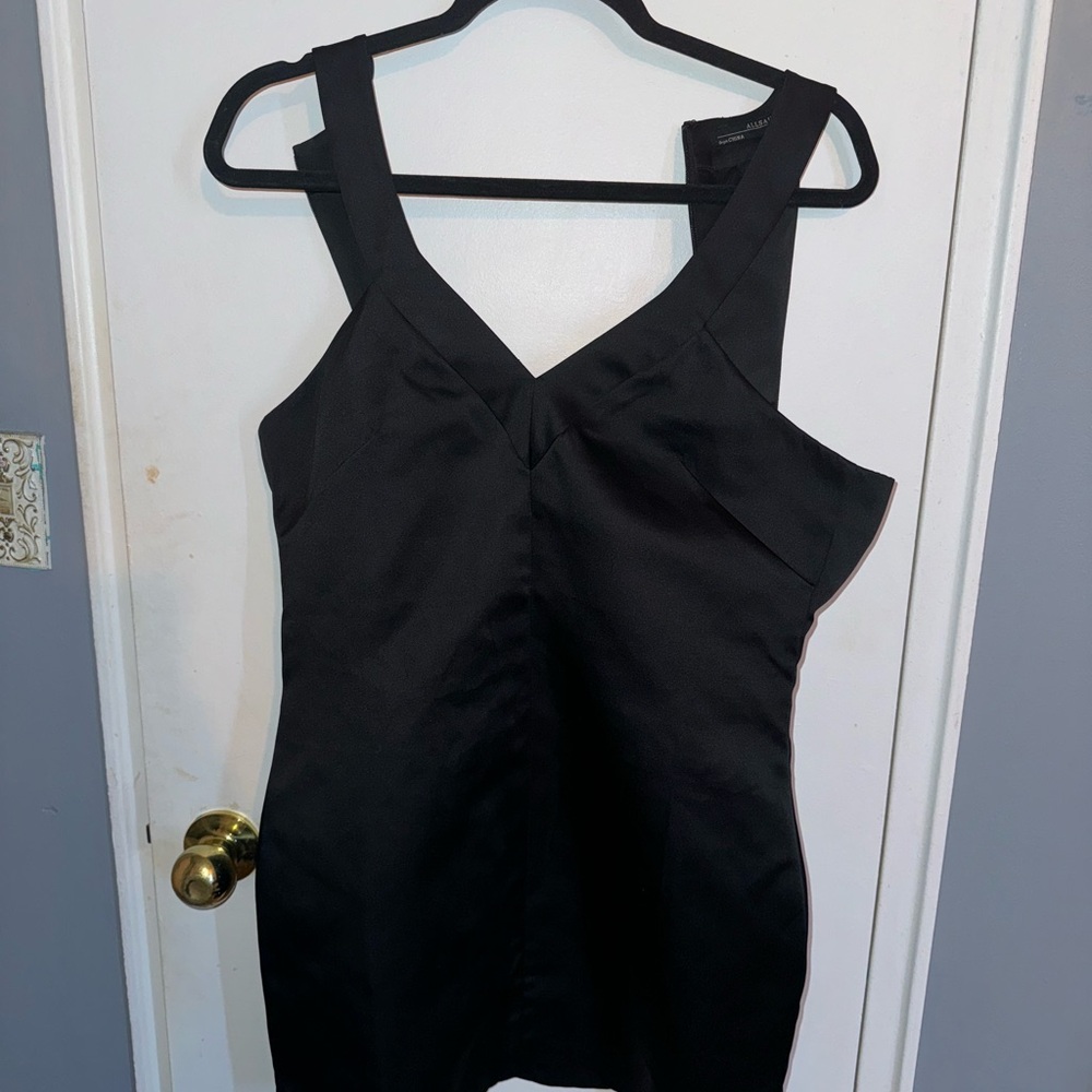 All Saints Elegant Black Satin Dress